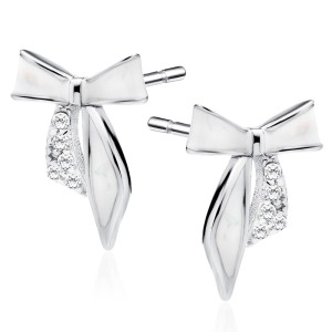 Cercei argint model fundita cu Mother of Pearl si cristale DiAmanti Z2158ER_W-DIA (Argint 925‰ 1 g.)